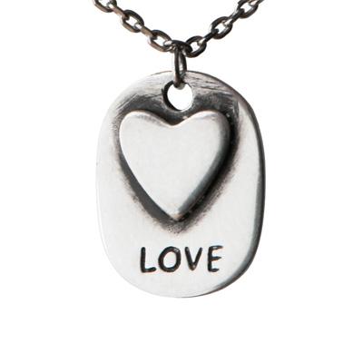 Love Heart Pewter Necklace - Aaria Tees