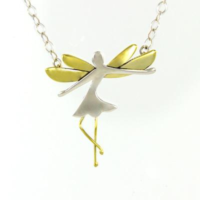 Fairy Sterling & Brass Necklace - Aaria Tees Aaria Tees
