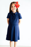 Navy S/S Polo Dress - Aaria Tees Aaria Tees