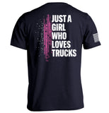 Just A Girl Who Loves Trucks Aaria Tees