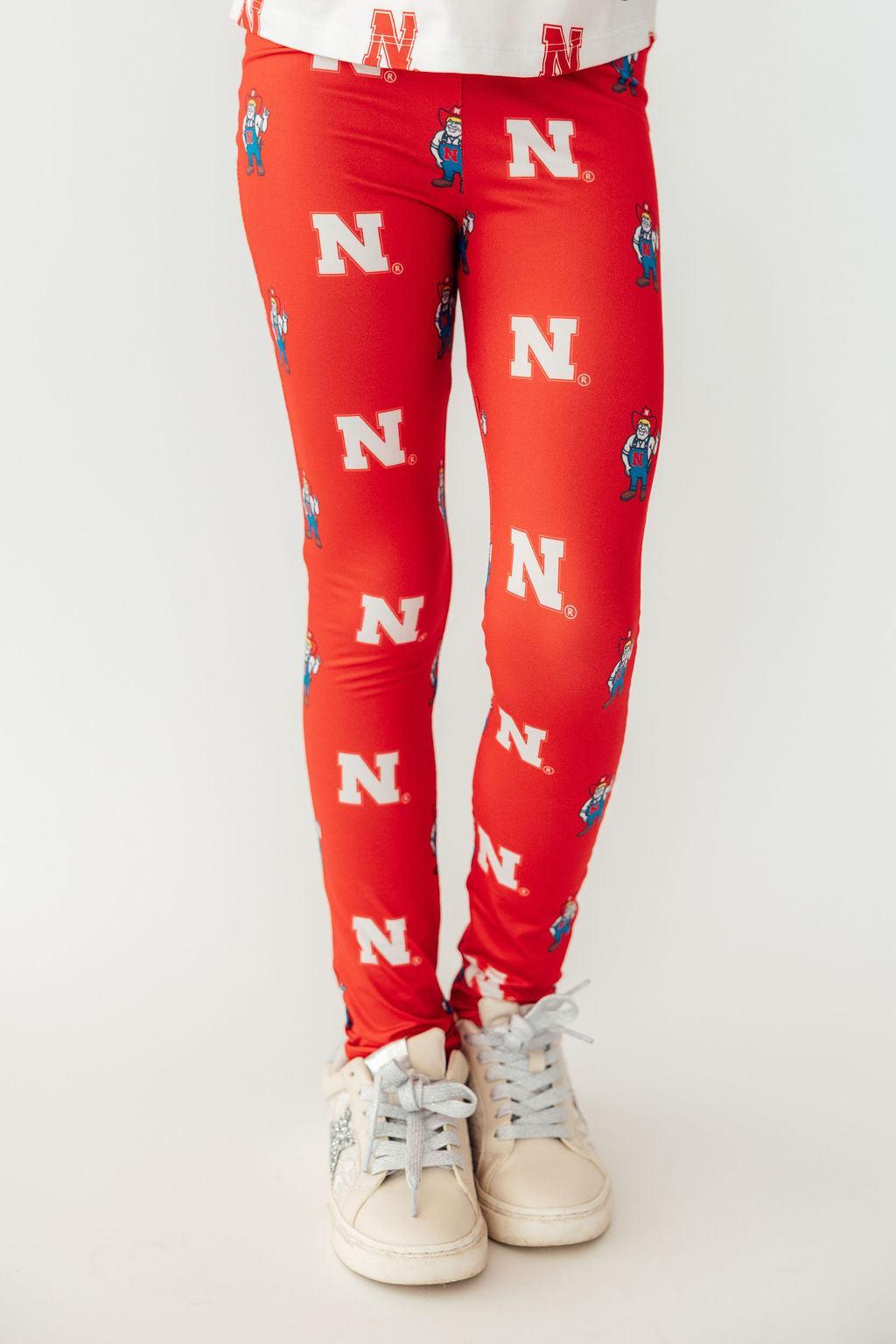 Nebraska Red Herbie Husker Leggings - Aaria Tees Aaria Tees