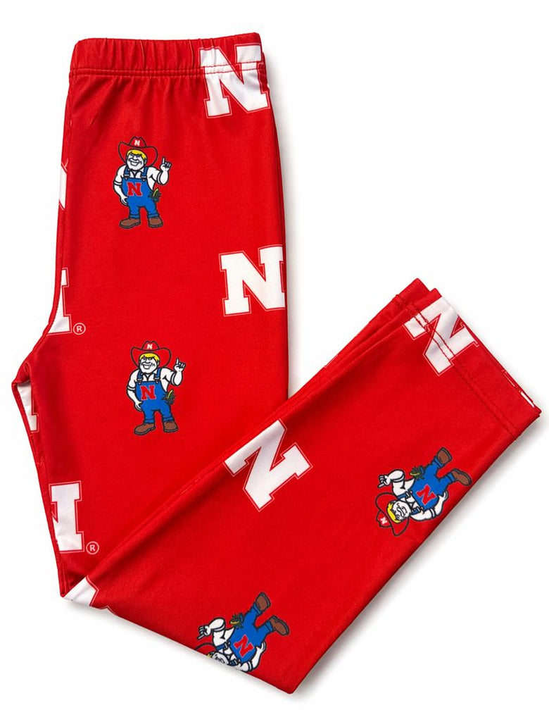 Nebraska Red Herbie Husker Leggings - Aaria Tees Aaria Tees
