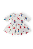 Nebraska White Herbie Husker 3/4 Sleeve Twirl Bodysuit - Aaria Tees Aaria Tees