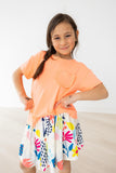 Neon Coral Ruffle Pocket Tee - Aaria Tees Aaria Tees