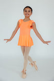 Neon Coral S/S Twirl Leotard - Aaria Tees Aaria Tees
