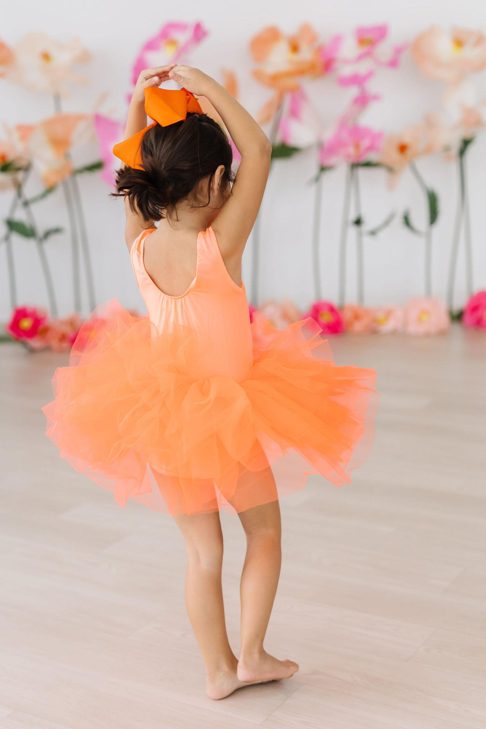 Neon Coral Tank Tutu Leotard - Aaria Tees Aaria Tees