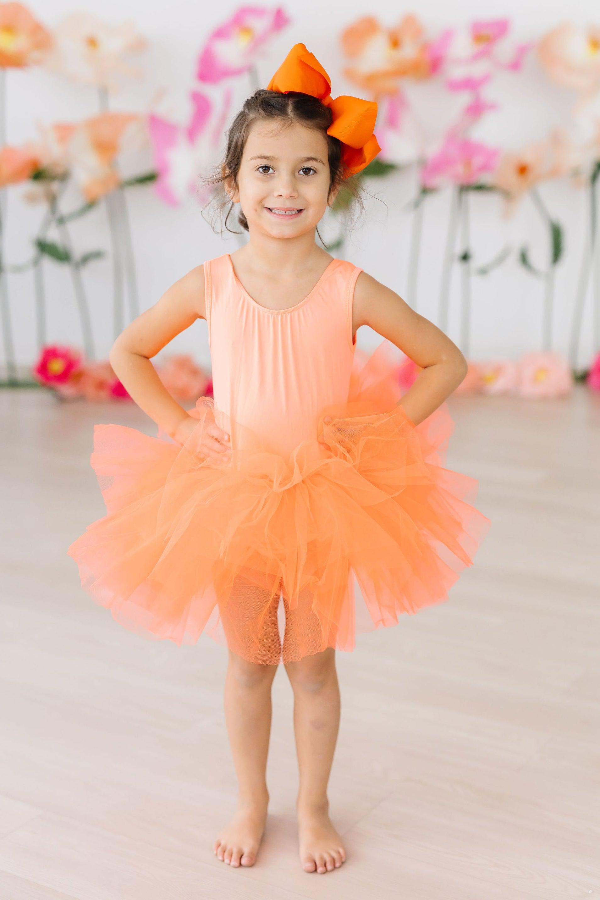 Neon Coral Tank Tutu Leotard - Aaria Tees Aaria Tees