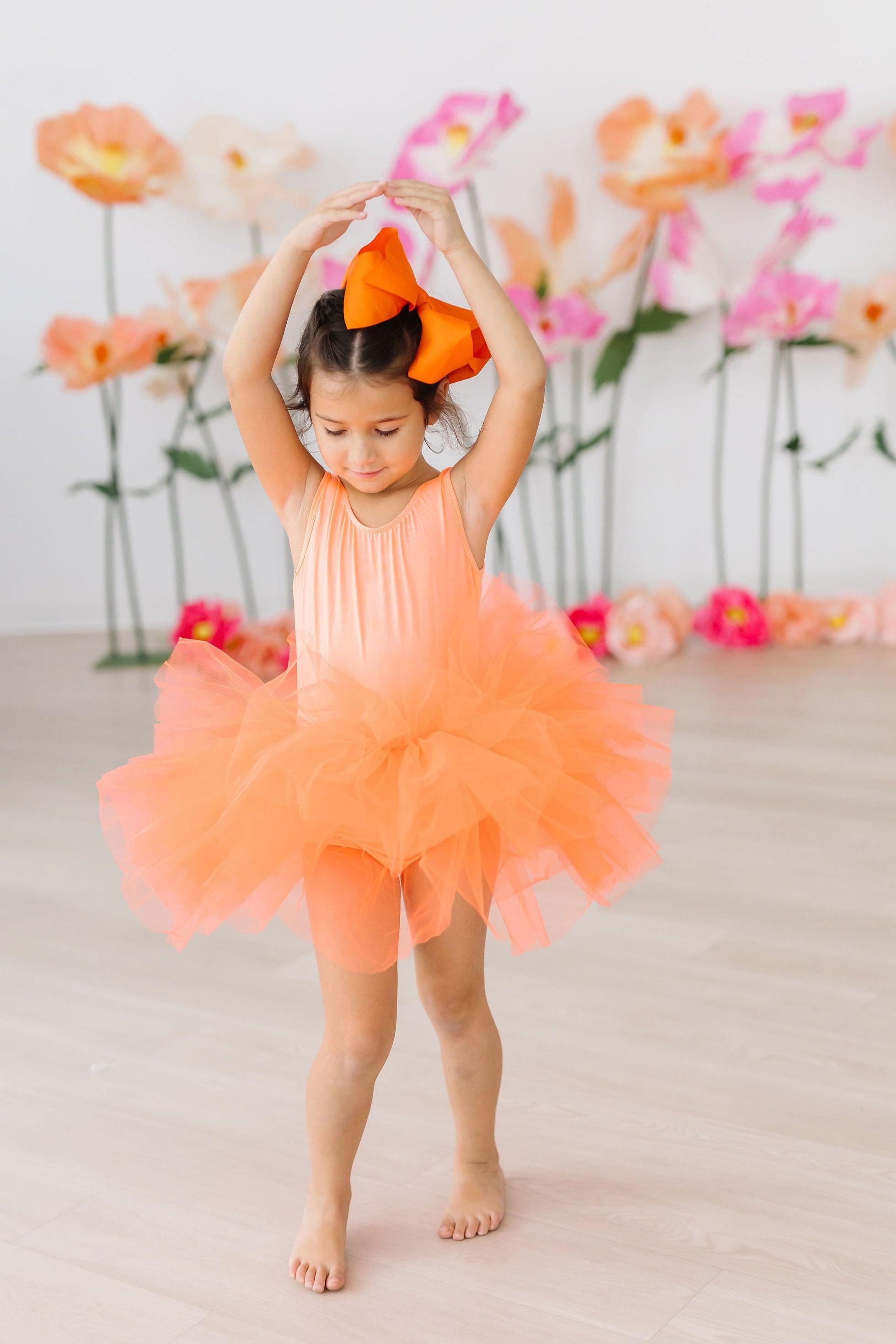 Neon Coral Tank Tutu Leotard - Aaria Tees Aaria Tees
