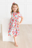 Neon Floral S/S Pocket Twirl Dress - Aaria Tees Aaria Tees