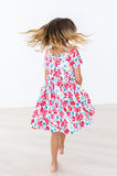 Neon Floral S/S Pocket Twirl Dress - Aaria Tees Aaria Tees