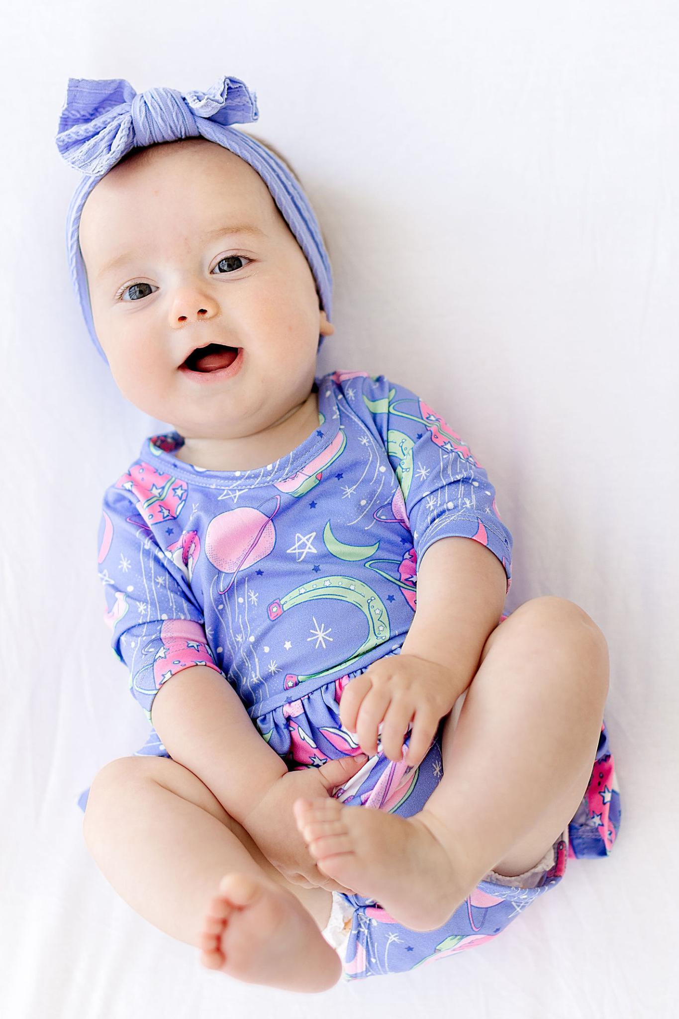 SALE Neon Moon 3/4 Sleeve Twirl Bodysuit - Aaria Tees Aaria Tees