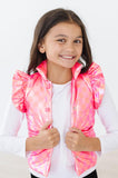 Neon Pink Checker Puffer Vest - Aaria Tees Aaria Tees