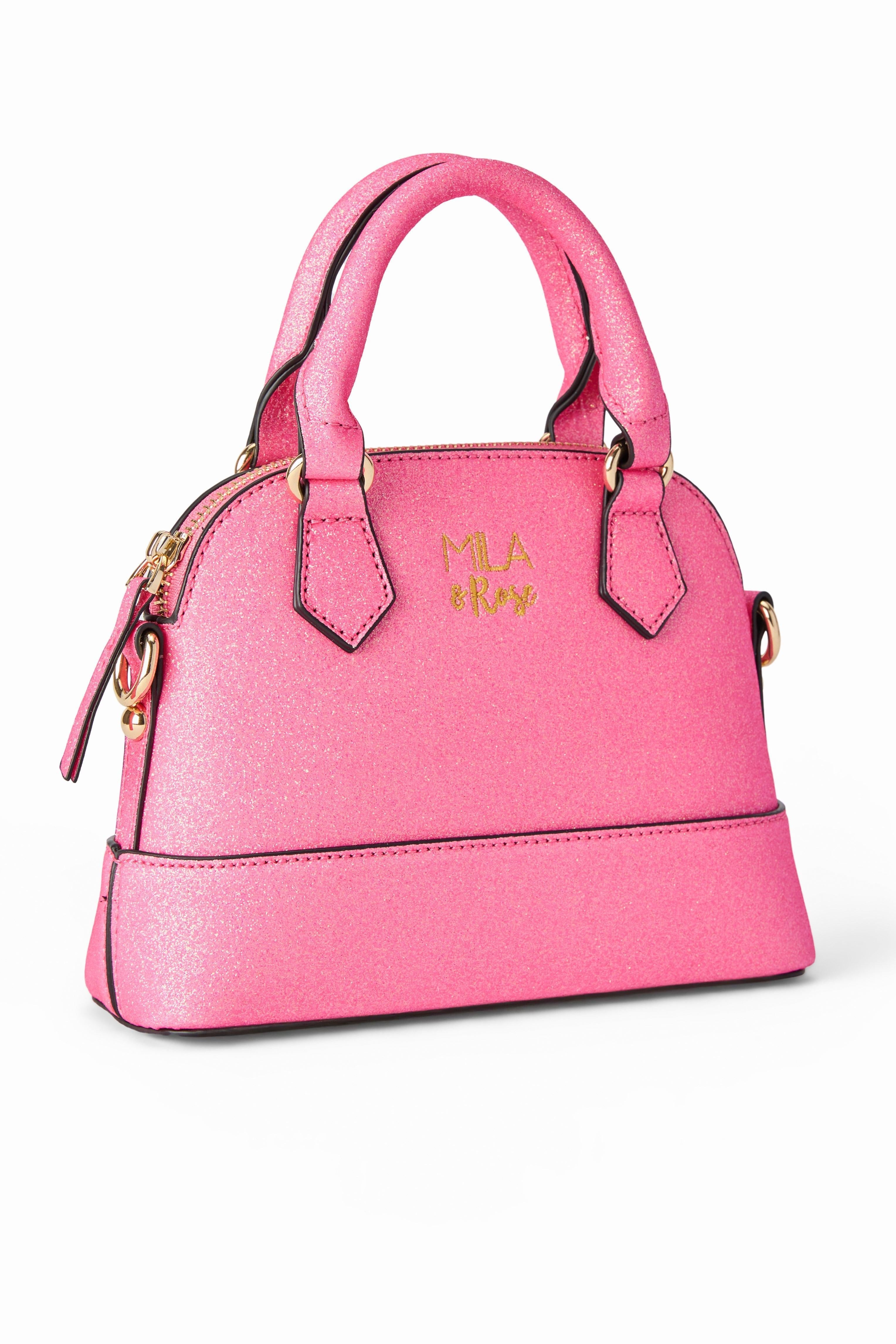 Neon Pink Glitter Girl's Crossbody Purse - Aaria Tees Aaria Tees