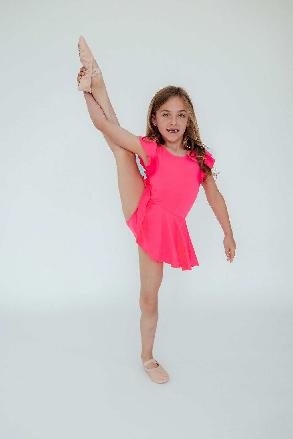 Neon Pink S/S Twirl Leotard - Aaria Tees Aaria Tees