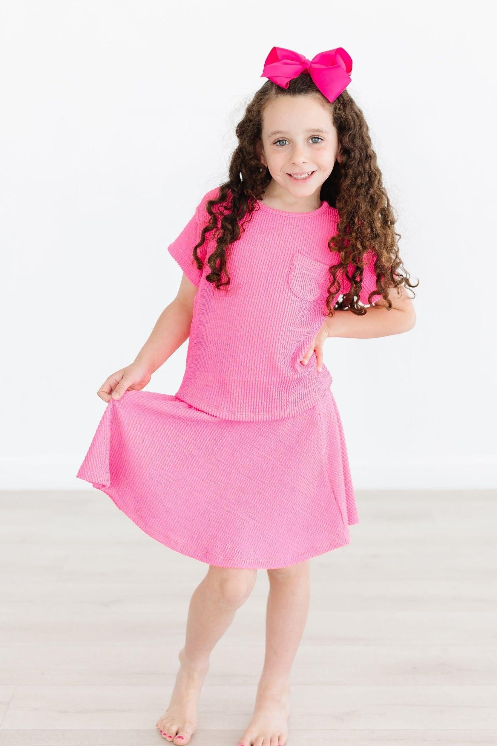 Neon Pink Scrunchy Twirl Skort - Aaria Tees Aaria Tees