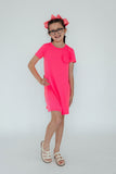 Neon Pink T-Shirt Dress - Aaria Tees Aaria Tees