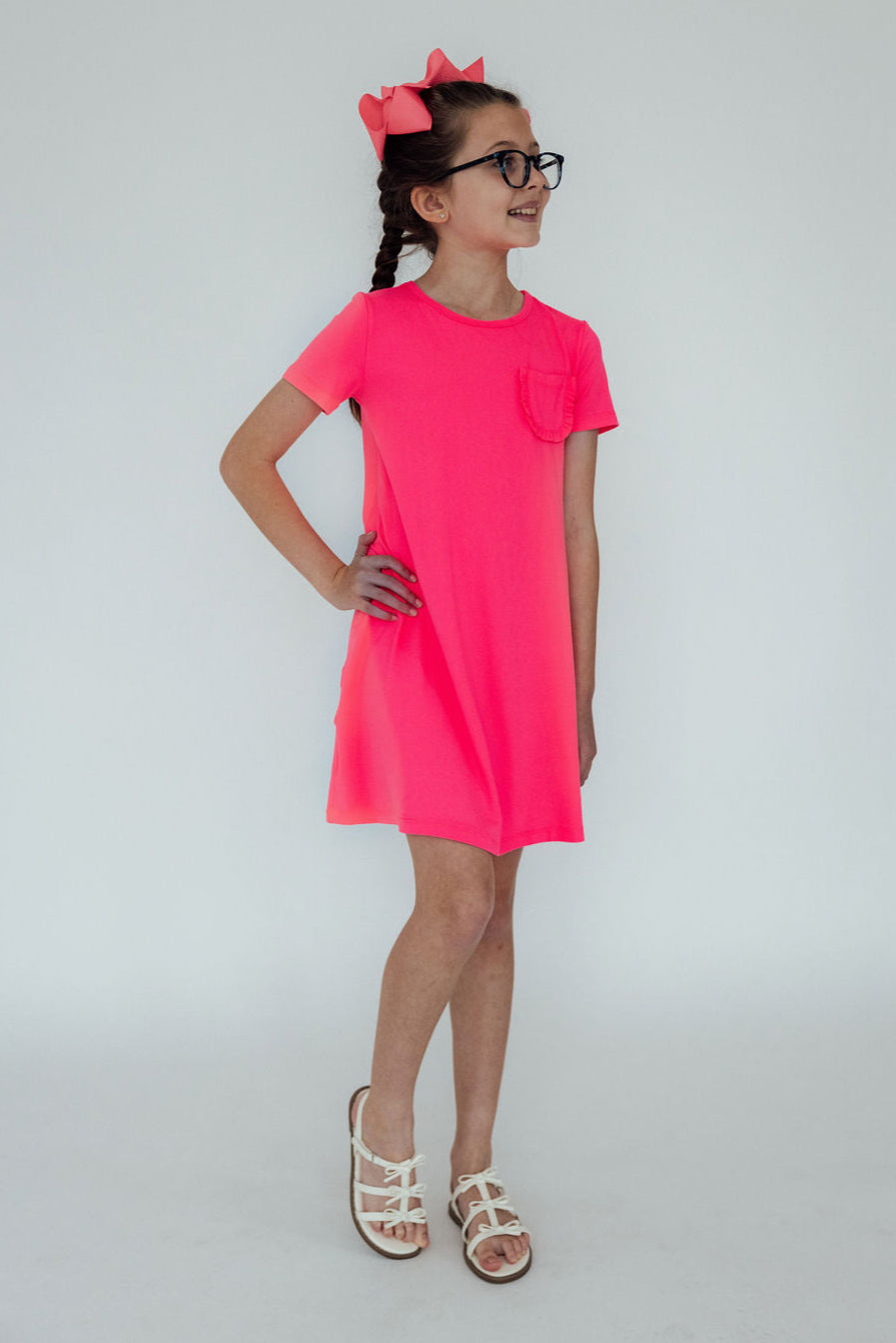 Neon Pink T-Shirt Dress - Aaria Tees Aaria Tees