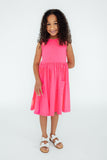 Neon Pink Tank Pocket Twirl Dress - Aaria Tees Aaria Tees
