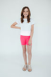 Neon Pink Twirl Shorts Aaria Tees