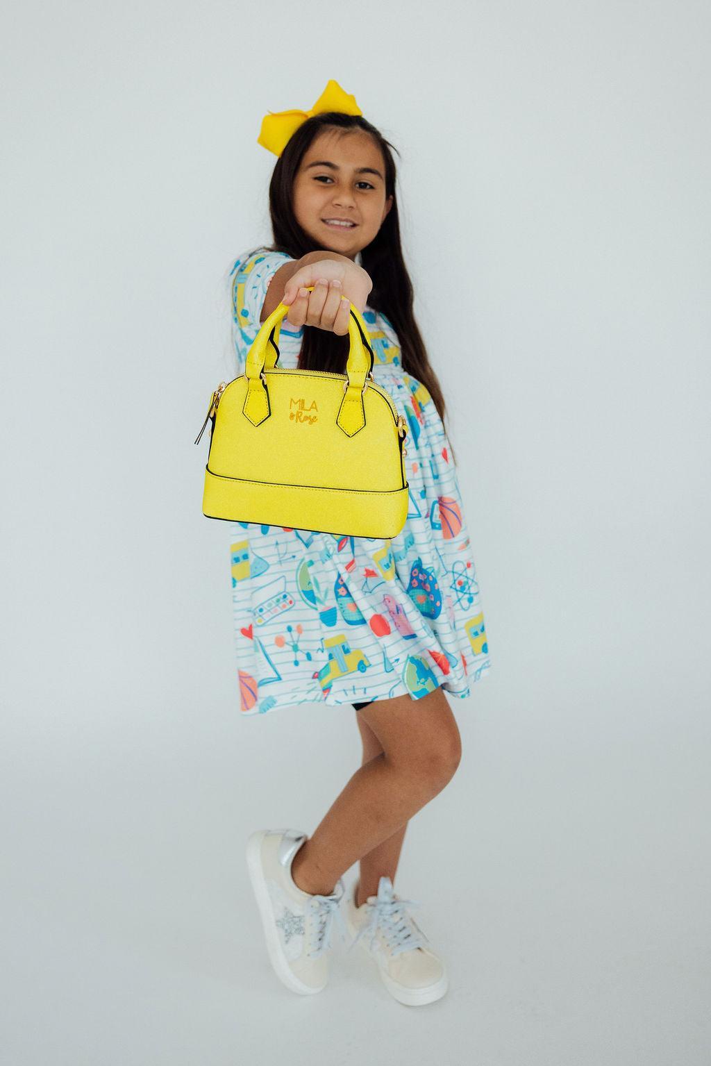 Neon Yellow Glitter Girl's Crossbody Purse - Aaria Tees Aaria Tees