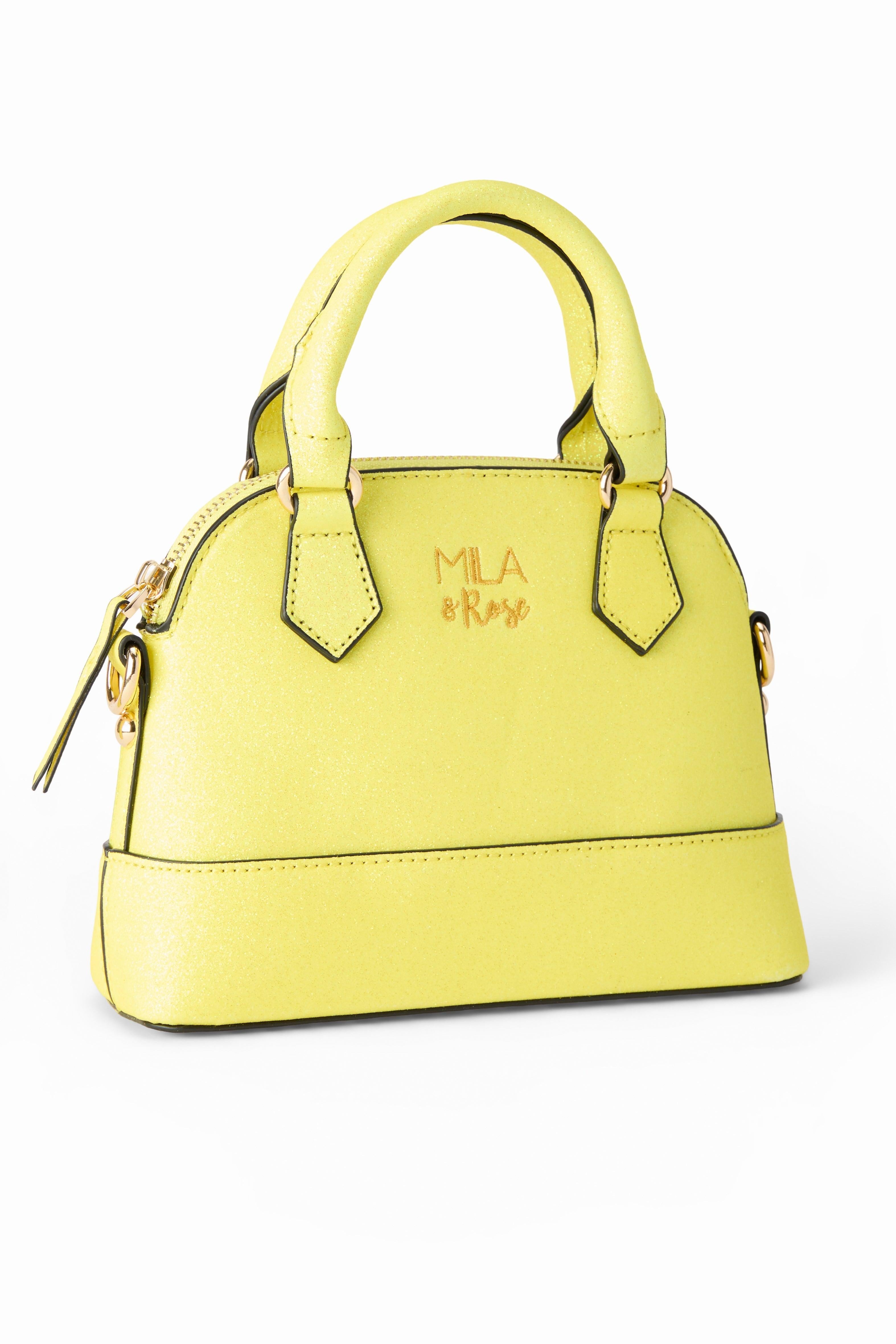 Neon Yellow Glitter Girl's Crossbody Purse - Aaria Tees Aaria Tees