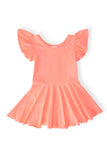 Neon Coral S/S Twirl Leotard - Aaria Tees Aaria Tees