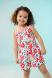 Neon Floral Strappy Play Romper - Aaria Tees Aaria Tees