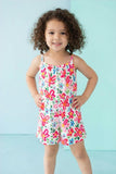 Neon Floral Strappy Play Romper - Aaria Tees Aaria Tees
