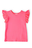 Neon Pink S/S Ruffle Tee - Aaria Tees Aaria Tees