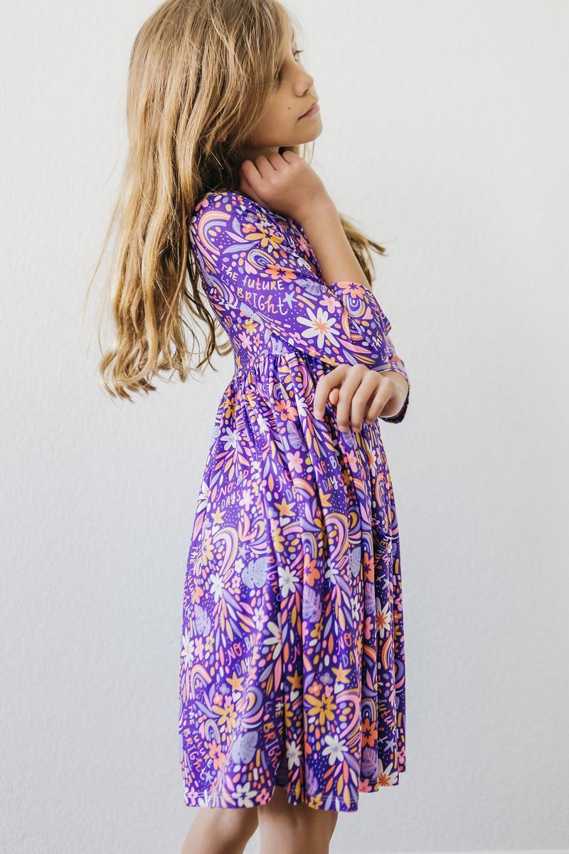 No Bad Days 3/4 Sleeve Pocket Twirl Dress - Aaria Tees Aaria Tees