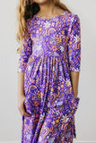 No Bad Days 3/4 Sleeve Pocket Twirl Dress - Aaria Tees Aaria Tees