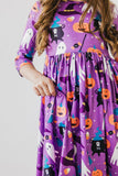 No Tricks, Just Treats 3/4 Sleeve Pocket Twirl Dress Aaria Tees