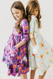 No Tricks, Just Treats 3/4 Sleeve Pocket Twirl Dress Aaria Tees