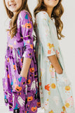 No Tricks, Just Treats 3/4 Sleeve Pocket Twirl Dress Aaria Tees
