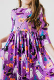No Tricks, Just Treats 3/4 Sleeve Pocket Twirl Dress Aaria Tees