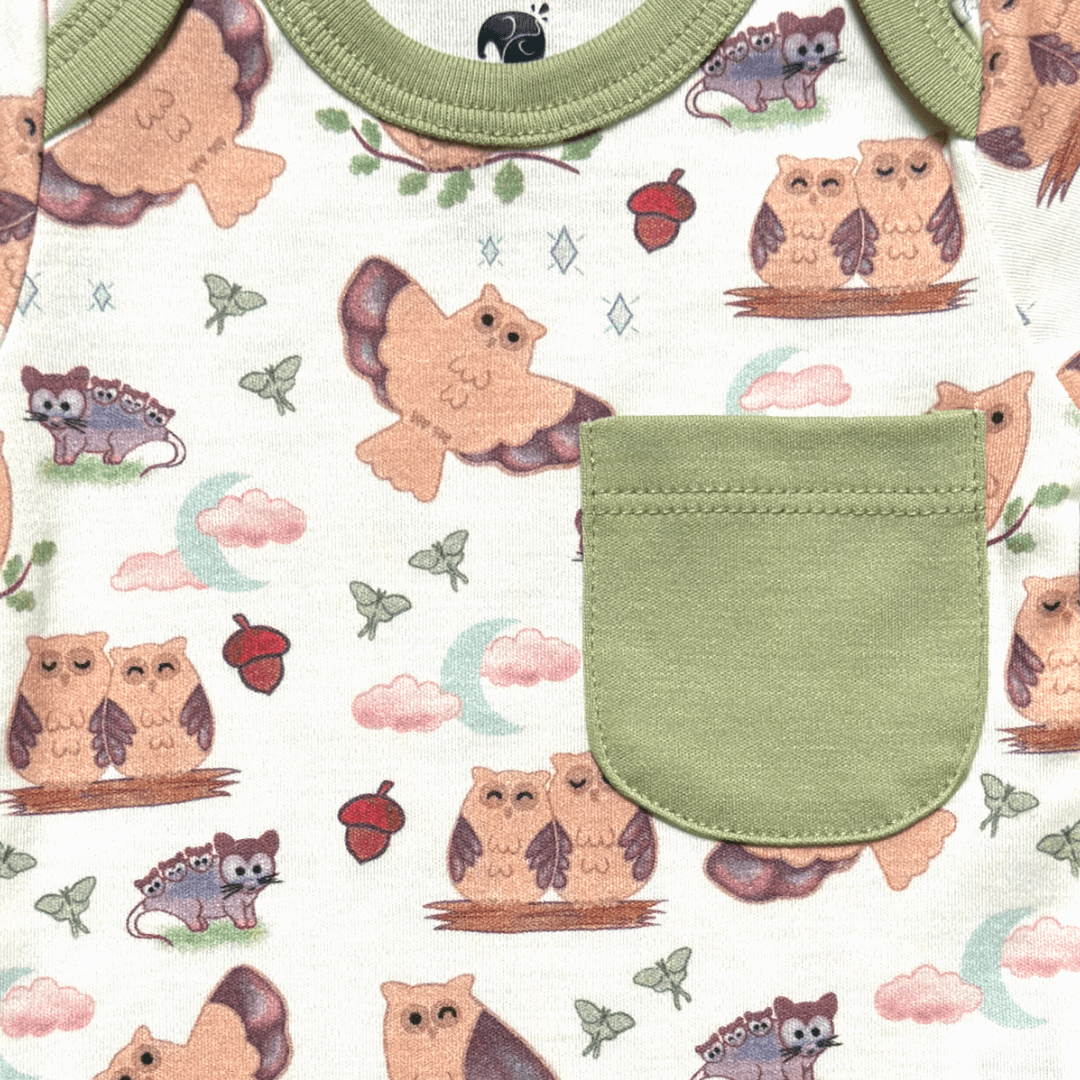 Owl Bodysuit and Shorts | Organic Pima Cotton - Aaria Tees Aaria Tees