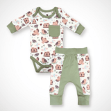 Owl Long Sleeve Bodysuit and Pant | Organic Pima Cotton - Aaria Tees Aaria Tees