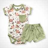 Owl Bodysuit and Shorts | Organic Pima Cotton - Aaria Tees Aaria Tees