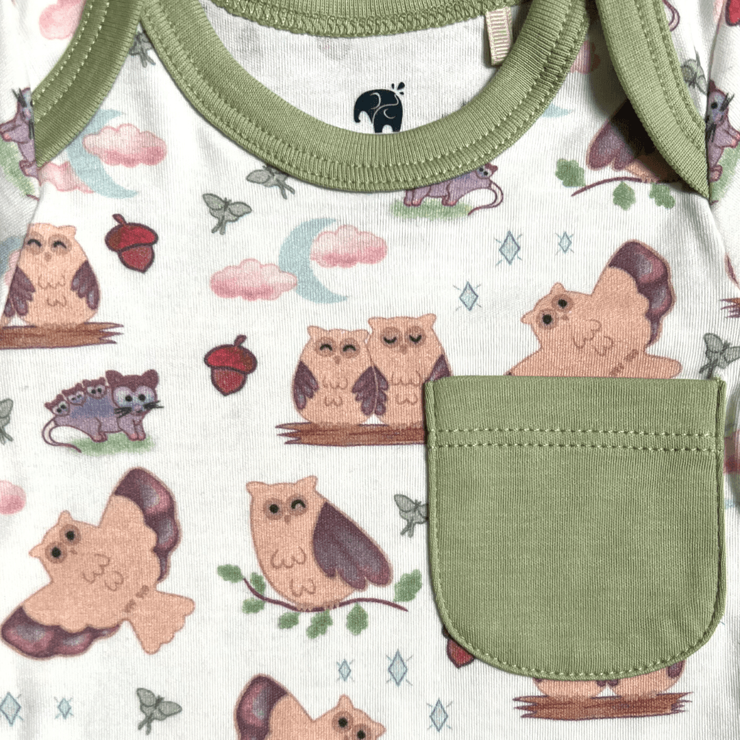 Owl Long Sleeve Bodysuit and Pant | Organic Pima Cotton - Aaria Tees Aaria Tees