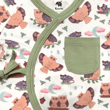 Owl Kimono Long Sleeve Romper | Organic Pima Cotton - Aaria Tees Aaria Tees