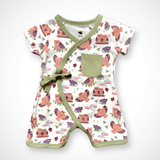 Owl Kimono Shorty Romper | Organic Pima Cotton - Aaria Tees Aaria Tees