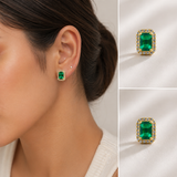 Nora Emerald Studs Aaria Tees