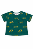North Dakota State University Green Bison Ruffle Pocket Tee - Aaria Tees Aaria Tees