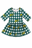 North Dakota State University Plaid Bison 3/4 Sleeve Twirl Bodysuit - Aaria Tees Aaria Tees