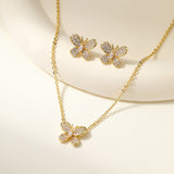 Women's Clover Diamond In The Debris Butterfly Necklaces Aaria Tees