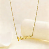 Women's Stainless Steel Clavicle Chain Letter Mother's Necklaces Aaria Tees