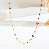 Women's High-grade Stainless Steel Inlaid Zircon Square Necklaces Aaria Tees