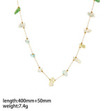 Irregular Natural Stone Gold Stainless Steel Necklaces Aaria Tees