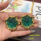 Women's Irregular Lava Real Gold-plated Copper Chain Ear Clip Fashion Suit Necklaces Aaria Tees