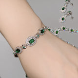 Women's Retro Fashion Suit Emerald Full Diamond Simple High Necklaces Aaria Tees
